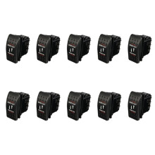 10X 12V 20A Winch in Winch Out EIN-AUS-EIN Wippschalter 7-Polige LED Rot
