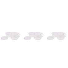 3X 3 in 1 Set Clear Heat Resistant Tea Coffee Cup with Tea Infuser Filter Lid Use for Home Office
