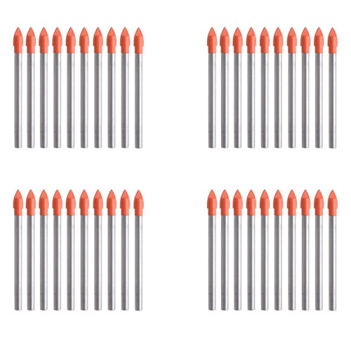40 Pieces 6MM Glass and Tile Drill Bits Set Carbide Drilling Tool