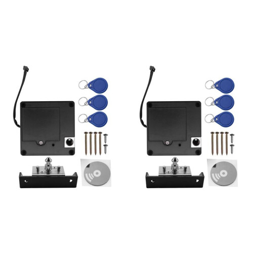 2X Cabinet Invisible Electronic RFID Lock Keyless Drawer Door Locks Sensor Locker
