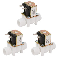 3X Dc12V N / C Válvula Solenoide de Agua Normalmente Cerrada Válvula Solenoide Eléctrica de Plástico G1 / 2 Pulgadas para Dispensador de Agua