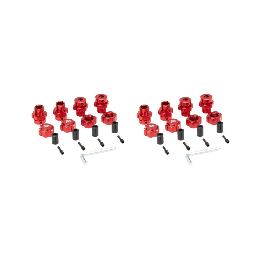 8Pcs 17Mm Hex Nuts Adapter Splined Wheel Hubs Extension Combiner For 1/10 E-Revo Summit Rc Car Parts, Red 6031600088727