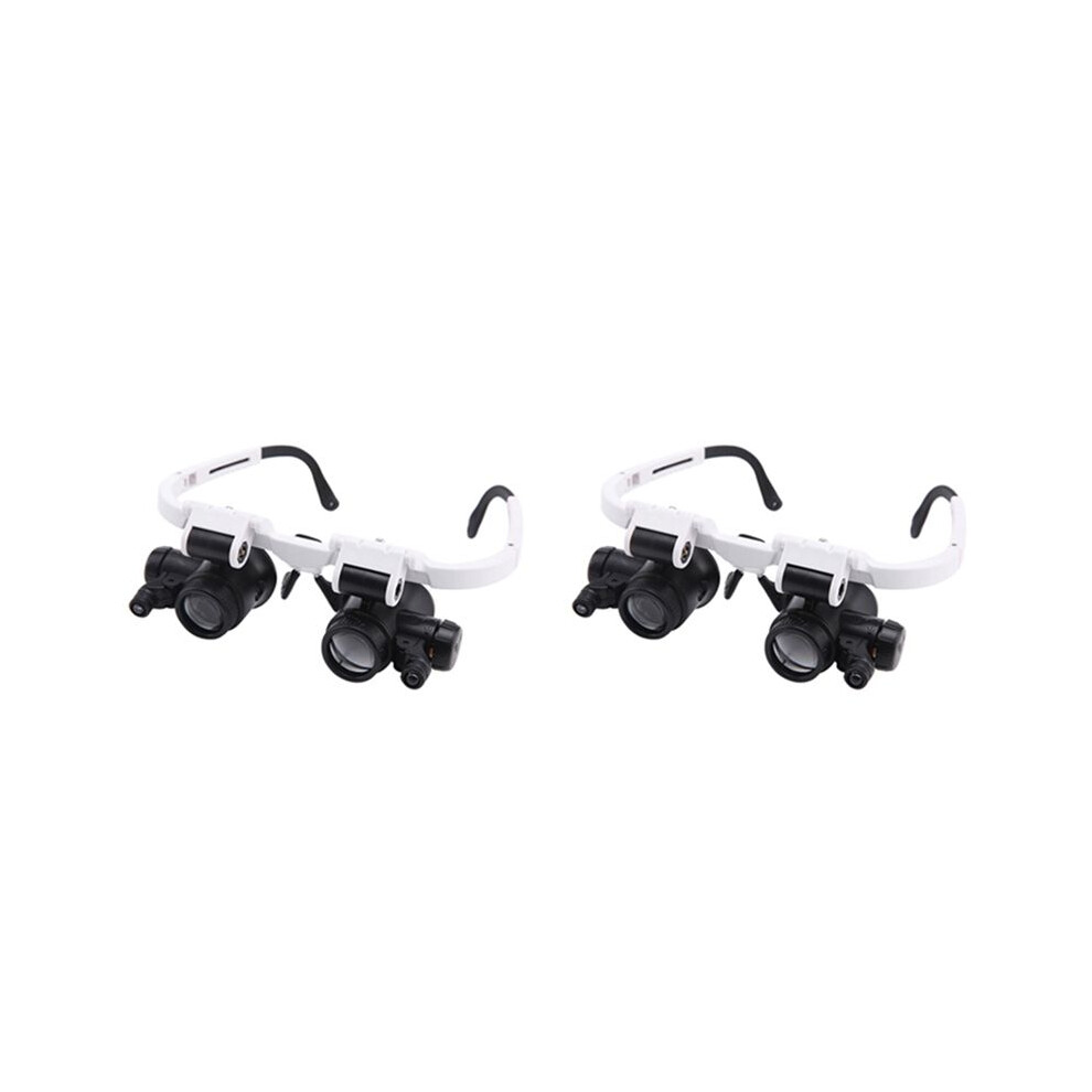 Light 2Pcs 9892H-1 Spectacle Magnifier Multifunctional Headband Magnifying Glasses With With 8X 15X 23X Lens