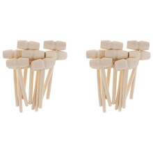 60PCs Wooden Hammer for Lobster Crab and Other Shellfish,Solid Wood Mallet Knocking Planet Cake Wooden Hammer