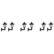 6 x Solar Powered LED Outdoor Garden Fence Wall Lantern Light Lamp Light Sensor