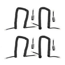Telefon Kabel Detangler, 4 Pack Schwarz Gewickelt Telefon Hörer Kabel (Schwarz Gewickelt) / 1,1 Ft Gewickelt, 4 Pack Telefon Kabel Detangler Festnetz