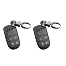 2X Auto Karbon Faser  Schlüssel Box Schlüssel Anhänger Schlüssel Anhänger Halter für  Grand Cherokee Kompass  Durango Journey Charger