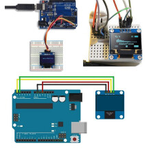 2X I2C OLED Display 0.96 Inch IIC Serial LCD LED Module SSD1306 128 64 for with 80 Pcs Dupont Wire