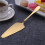 12-Piece Serving Flatware Silverware Set, Serving Utensil Set,Include Cake Server, Slotted Serving Spoon Gold 6