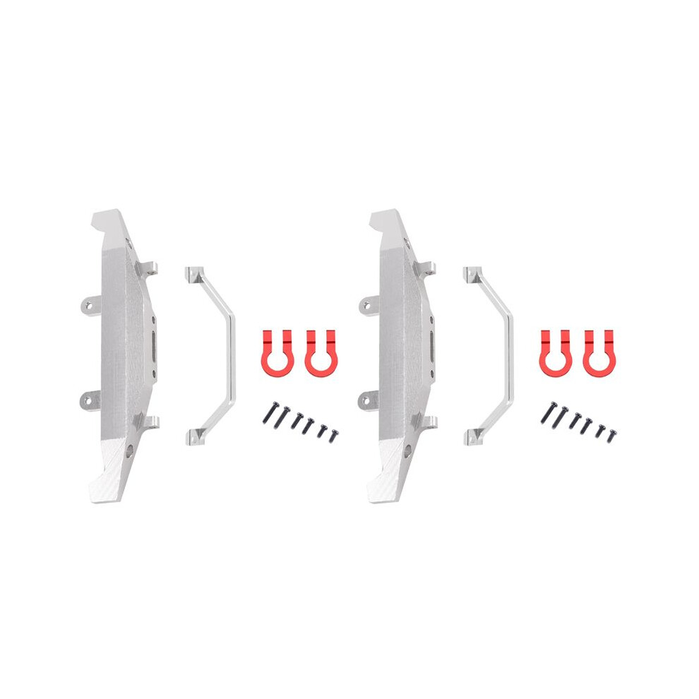 2X Metal Front Bumper For Wpl C14 C24 C24-1 1/16 Rc Car 4X4 Truck & Crawler Upgrade Parts Accessories, Silver 6032427817378