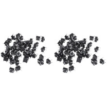 100 Pcs 6X6X5mm 4-Pin DIP Through Hole Momentary Tactile Push Button