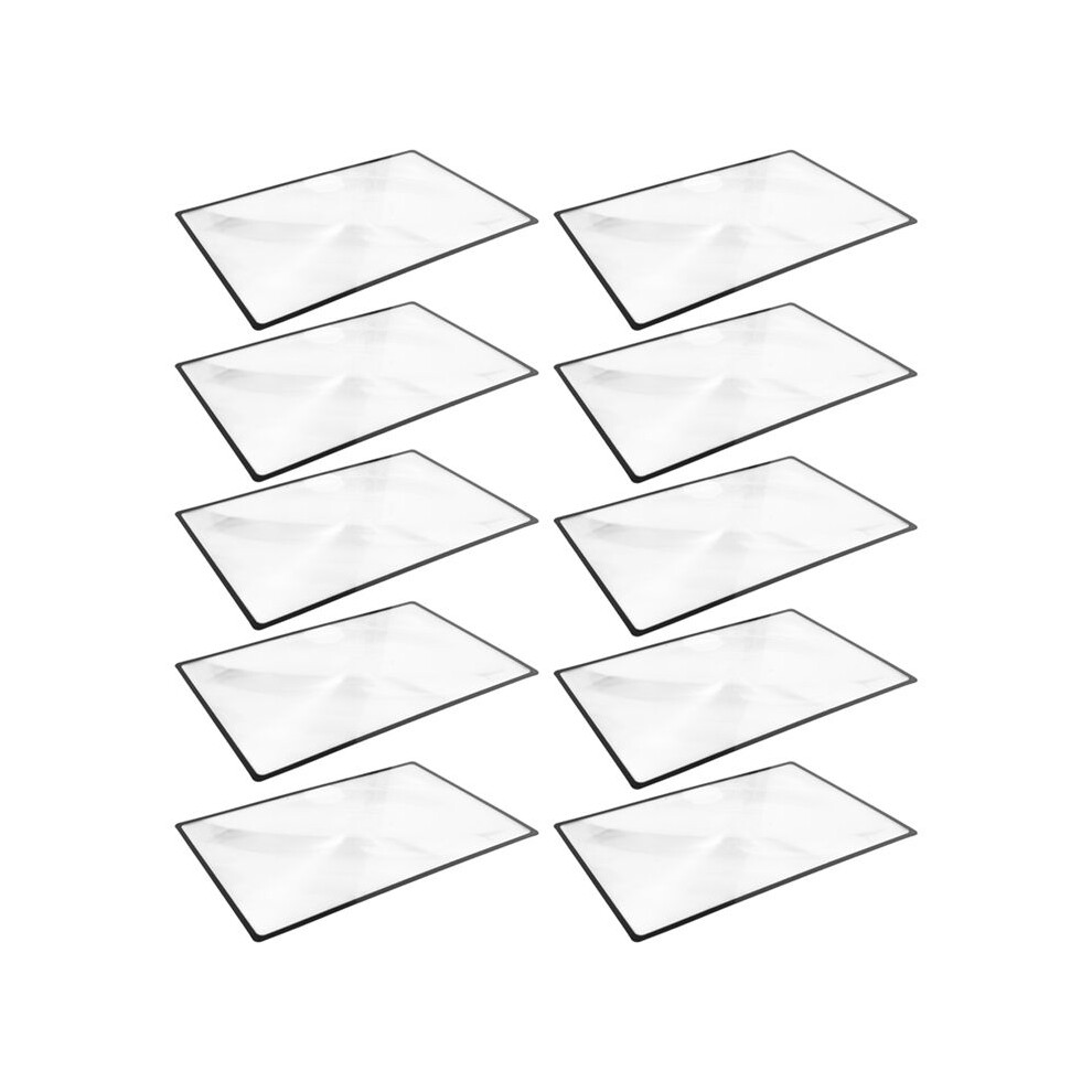 Black 10X Reading Support Sheet Magnifier Magnifying Glass 3-Zoom