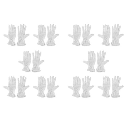10X Pair Protective Anti-Slip White Cotton Work Driving Gloves