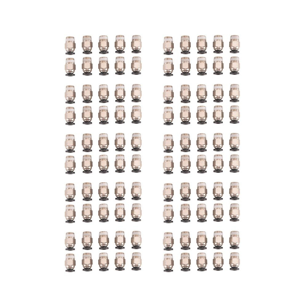 Pc4-M10 Male Straight Pneumatic Pefe Tube Push For E3d-V6 Fitting Connector Bowden Extruder 3D Printer (Pack Of 100Pcs) 6031843041091