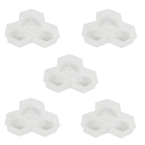 5Pcs Path Mold Maple Leaf Concrete Manually Plastic Stepping Stone Paving Molds for Pavement Courtyards Square