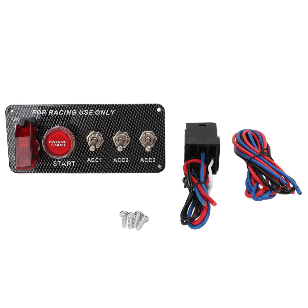 12V 40A Car Engine Ignition Panel Push Button Rocker Switch Carbon Fibre Style 4981375833843