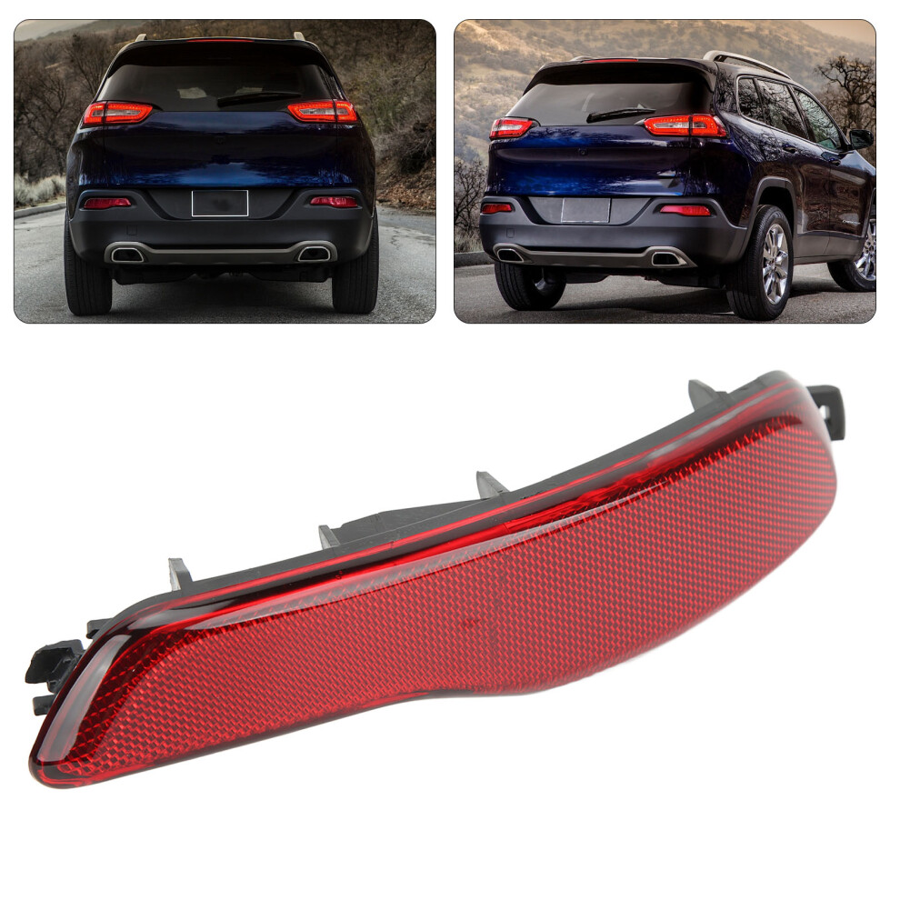 Rear Bumper Reflector Strips For Jeep Cherokee Kl 2014-2018 Abs Red 4621373272984
