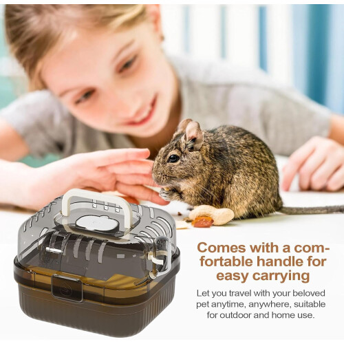Hamster Transport Cage  Portable, Lightweight, Ventilated with Wheels 1