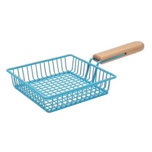 Fried chicken snack basket Stainless steel snack plate basket (L) L Blue