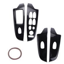 for   2006-2011 Door Window Lift Panel Carbon Fiber Door Window  Cover Trim RHD