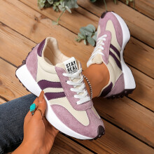 (Purple, 8.5) Women's Fashion Casual Versatile Trendy Sneakers for Women with a Slim Waist Design
