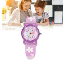 Girls' Colorful 3D Cartoon Waterproof Watch, Purple, 20.4cm