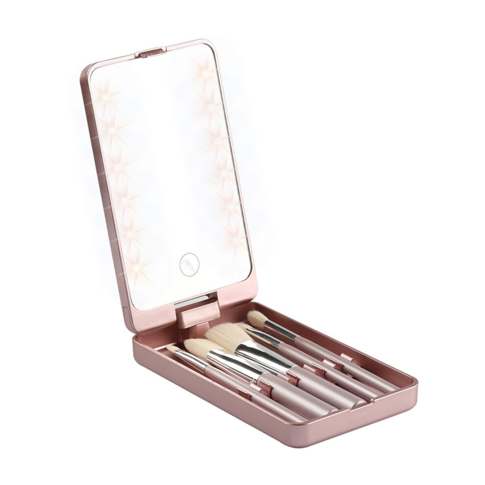 LED Lighted Travel Mirror for Touchups on the Go Compact Makeup Mirror