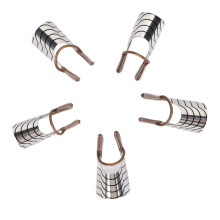 25 pièces de formes réutilisables en aluminium pour extensions d'ongles françaises en gel UV