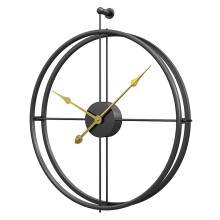 Outdoor Garden Wall Clock 50 Cm Diameter, Large Round Wrought Iron, Open Face Retro Waterproof Mute Quartz