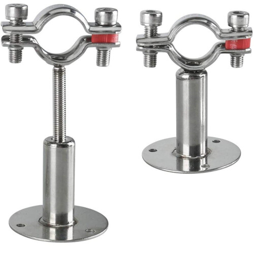 Stainless Steel Pipe Bracket for Pipe Support, Adjustable Pipe Bracket Ceiling Mount Wall Mount Design for Pipe Clamp and Rod Fixing, Durable