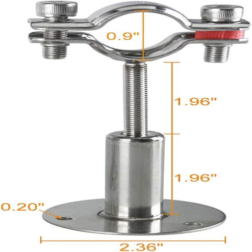 Stainless Steel Pipe Bracket for Pipe Support, Adjustable Pipe Bracket Ceiling Mount Wall Mount Design for Pipe Clamp and Rod Fixing, Durable 2