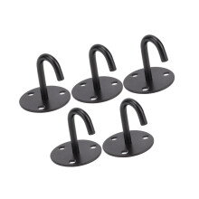 5Pcs Black Stainless Steel 304 Heavy Duty Fixed Pad Eye Plate Ceiling Mount