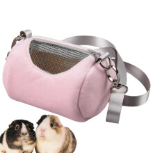 Hamster Carrier Bag, Soft Plush Warm Pet Travel Bag for Small Animals, Pink