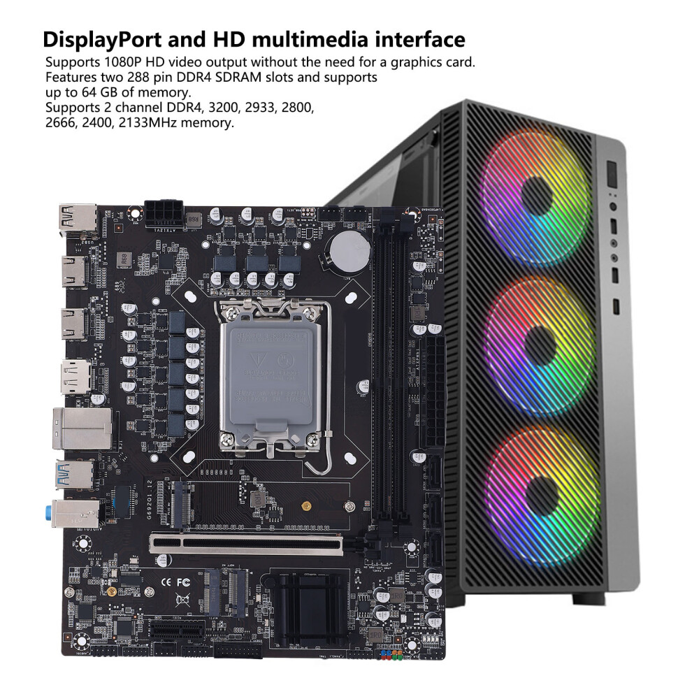 H610 Gaming-Motherboard, Doppelkanal, Ddr4, 7598290063469