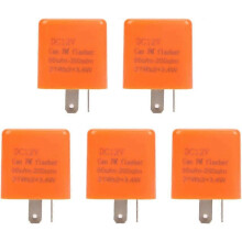 (As show, One size) 5Pcs/Set 12V 2 Pin LED Flasher Relay, Light Relay LED Flasher Relay Signal Indicator Light compatible with Motorcycles/Bikes