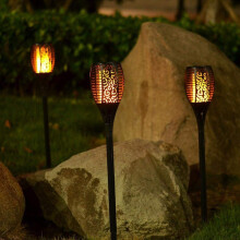 51 LED Outdoor Garden Solar Torch Light Dancing Flickering Flame Effect Stake Light Waterproof Landscape Path Lamp (Pack of 4)