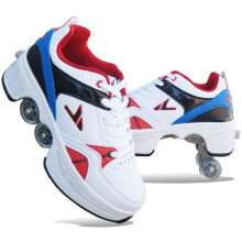 Inline Skate 2In1 MultiPurpose Shoes Convertible Inline and Quad Skates Outdoor Sports A35 For Adults And Children