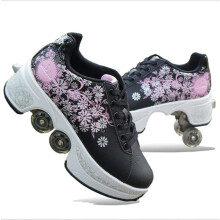 Inline Skate 2In1 MultiPurpose Shoes Quad Skates For Adults And Children Model E39