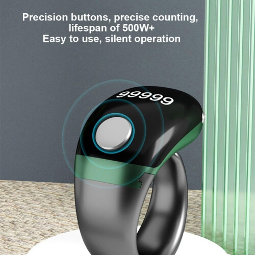 Electronic Smart Counting Ring with Bright Display Self Locking for Peace of Mind (Green) 2