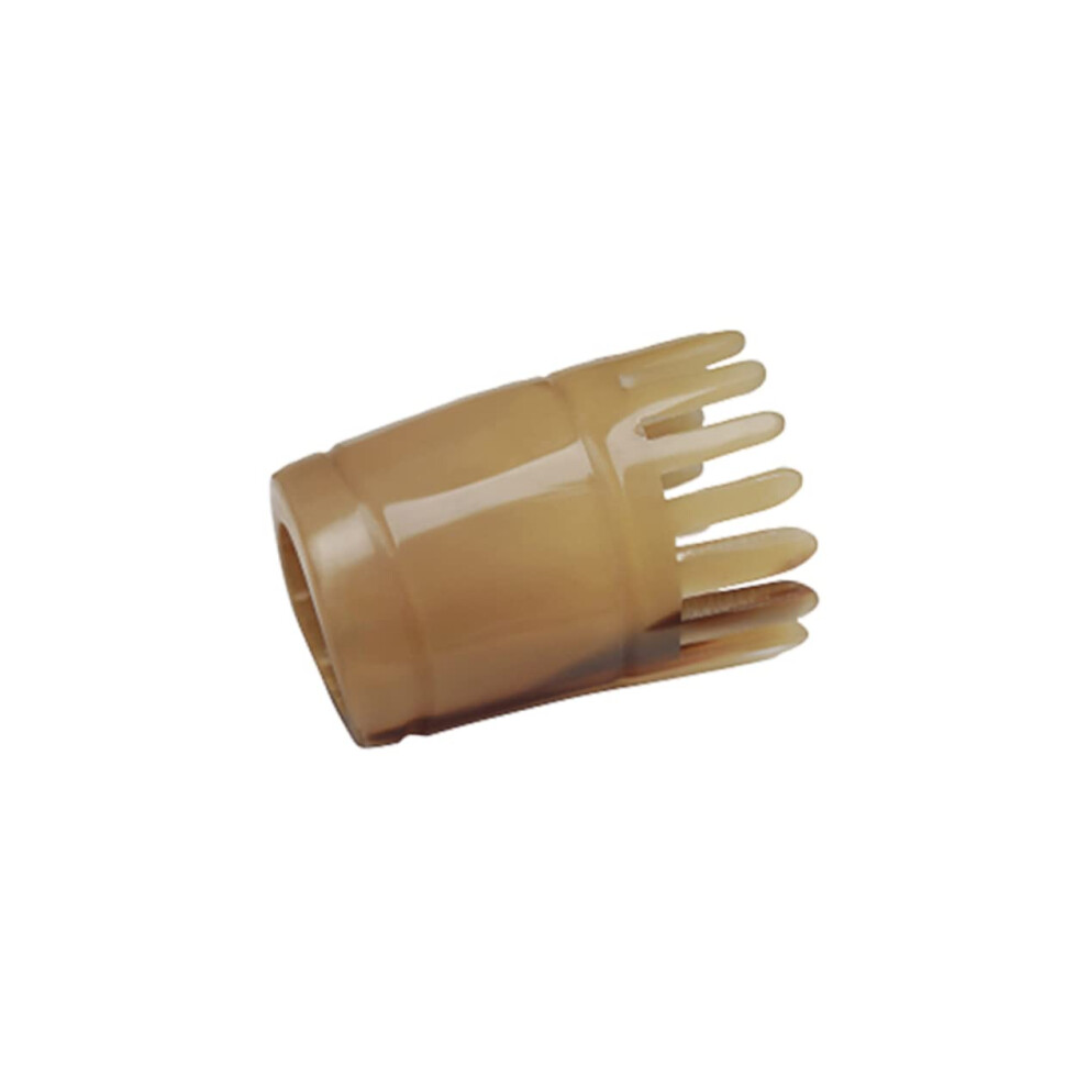 Unisex Natural Ox Horn Hair Comb Short Handle Smooth Teeth Scalp Cleaning Acupoint Massage Horn Tip Hair Circulation