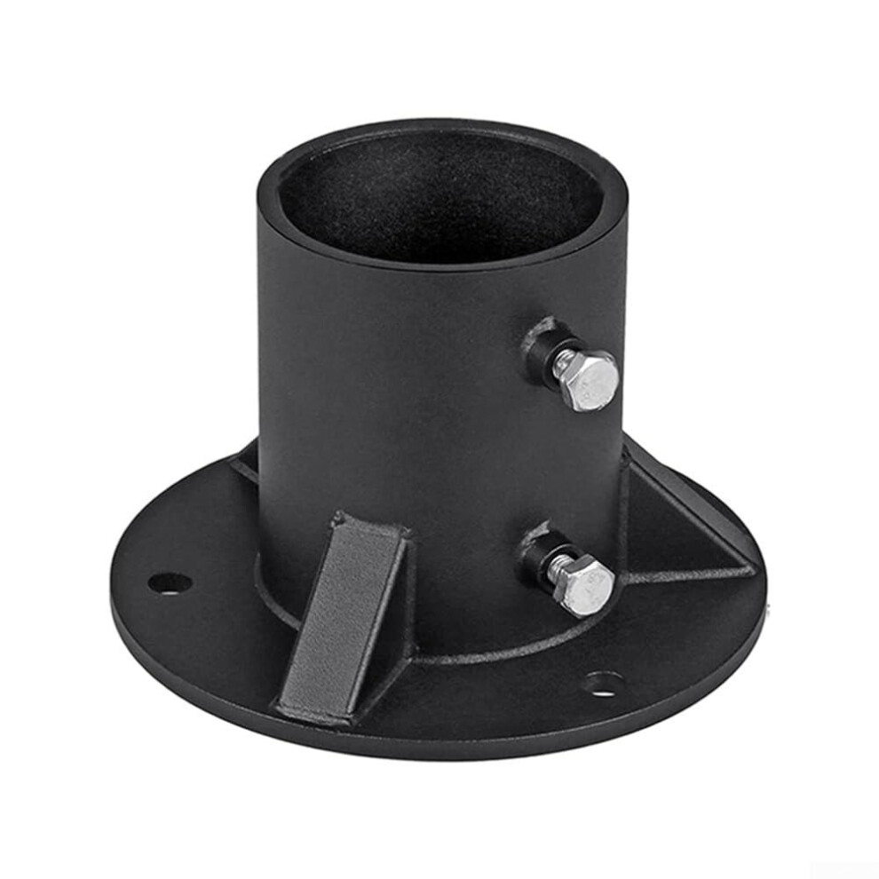 Fence Post Base Black 78Mm Weatherresistant Steel Flange Mount Bracket For Fence Lamp Mailbox 9347817164015