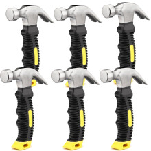 Stubby Claw Hammer 6 Pcs 8 Oz AntiSlip Soft Handle Black Mini Claw Hammer for Framing and Jewelry Making