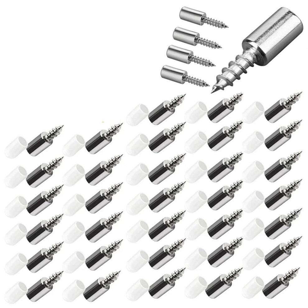 Wardrobe Cabinet Partition Nails Cross Selftapping Screws With Rubber Sleeve Screw Plate Support Partition Bracket (60Pcs) 9347817958881