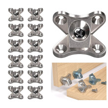 Zinc Alloy L Shaped Corner Connector Brackets, 90 Degree, Pack of 12