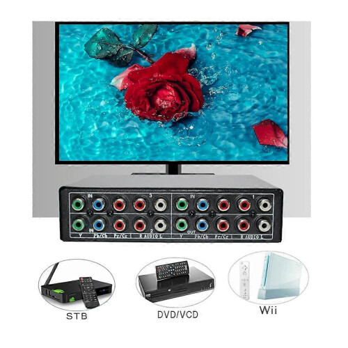 RGB component selector, 3-way YPbPr cable, AV switch for PS2, DVD player, TV 2