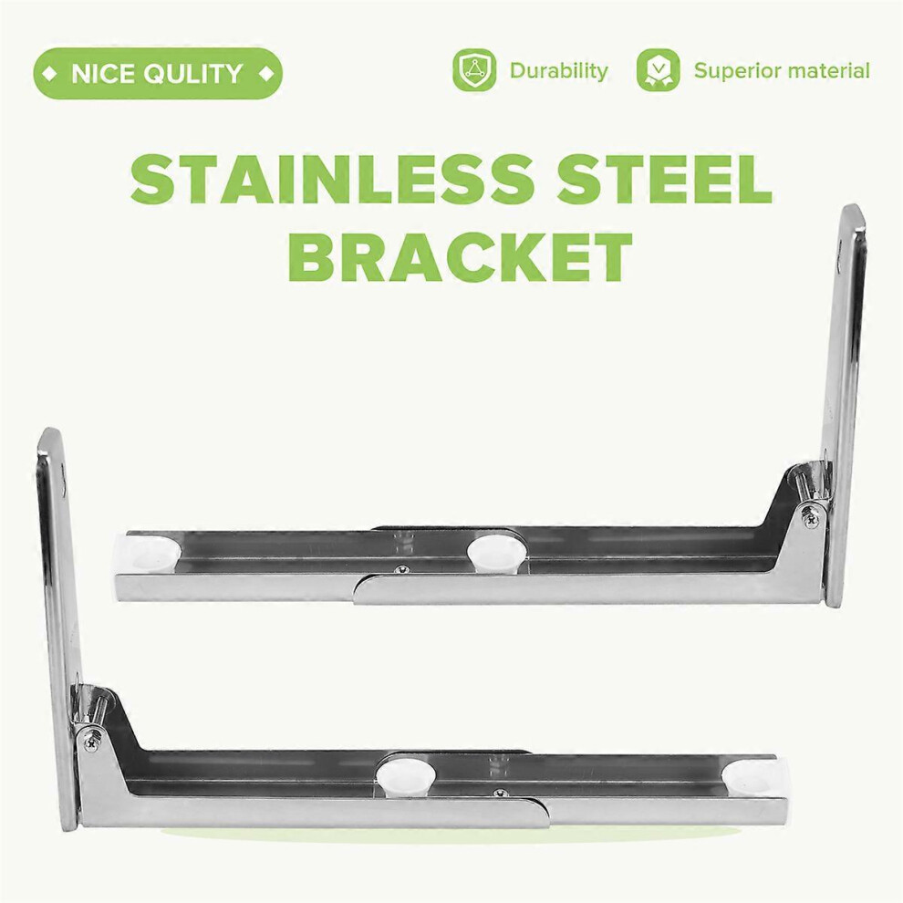 Foldable Stretch Shelf Rack For Microwave Oven, Wall Mount Bracket, Stainless Steel Support Frame 8602466663168