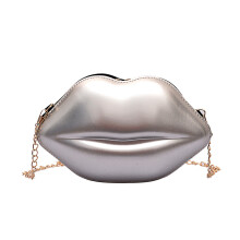 Pochette da festa, tracolla regolabile, impermeabile, aspetto brillante, tracolla a catena in metallo, borse da sera per banchetti con design unico a