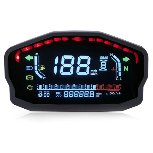 Ταχύμετρο LCD LED γενικής τροποποίησης μοτοσικλέτας, μεγάλη οθόνη LCD για εξαιρετική