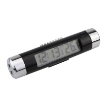 Car LCD Digital Display Electronic Clock, Car Air Vent Thermometer Mini Clock