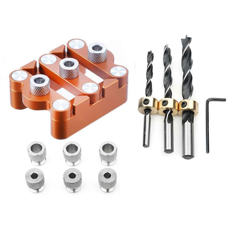 Self-Centering Dowelling Jig Set For Wood Furniture Mortise And Tenon Joint Punching Locator Pocket Doweling 8110229883567